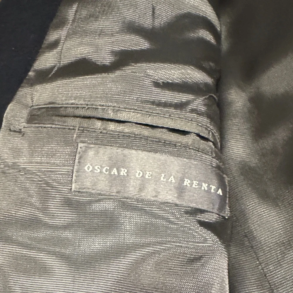 Oscar de la Renta Black Wool Cashmere Blend Blazer Sport Coat 40L